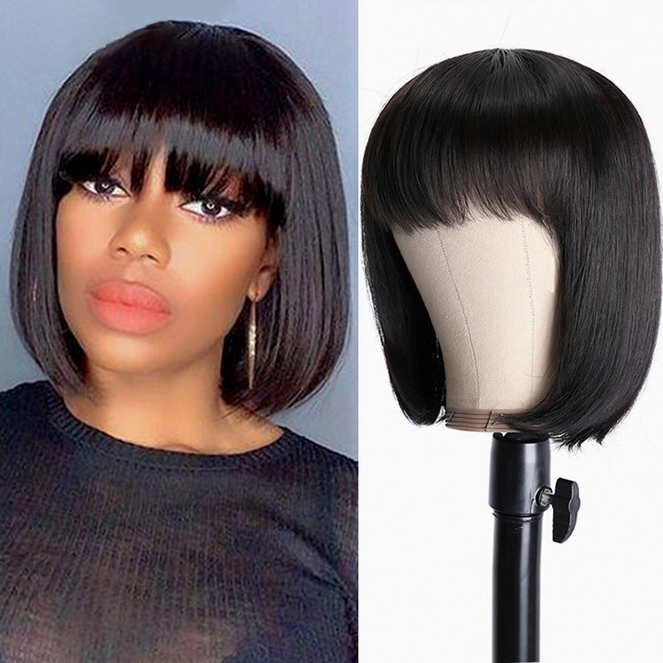 Short Bob With Bangs Wig