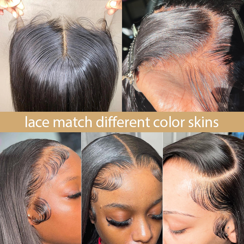 Straight Short Bob transparent Lace Wig