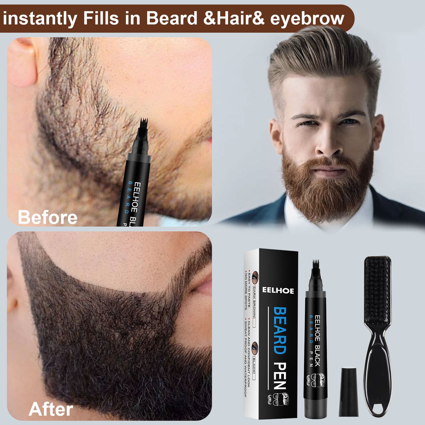 EELHOE Beard Refill Pen Kit