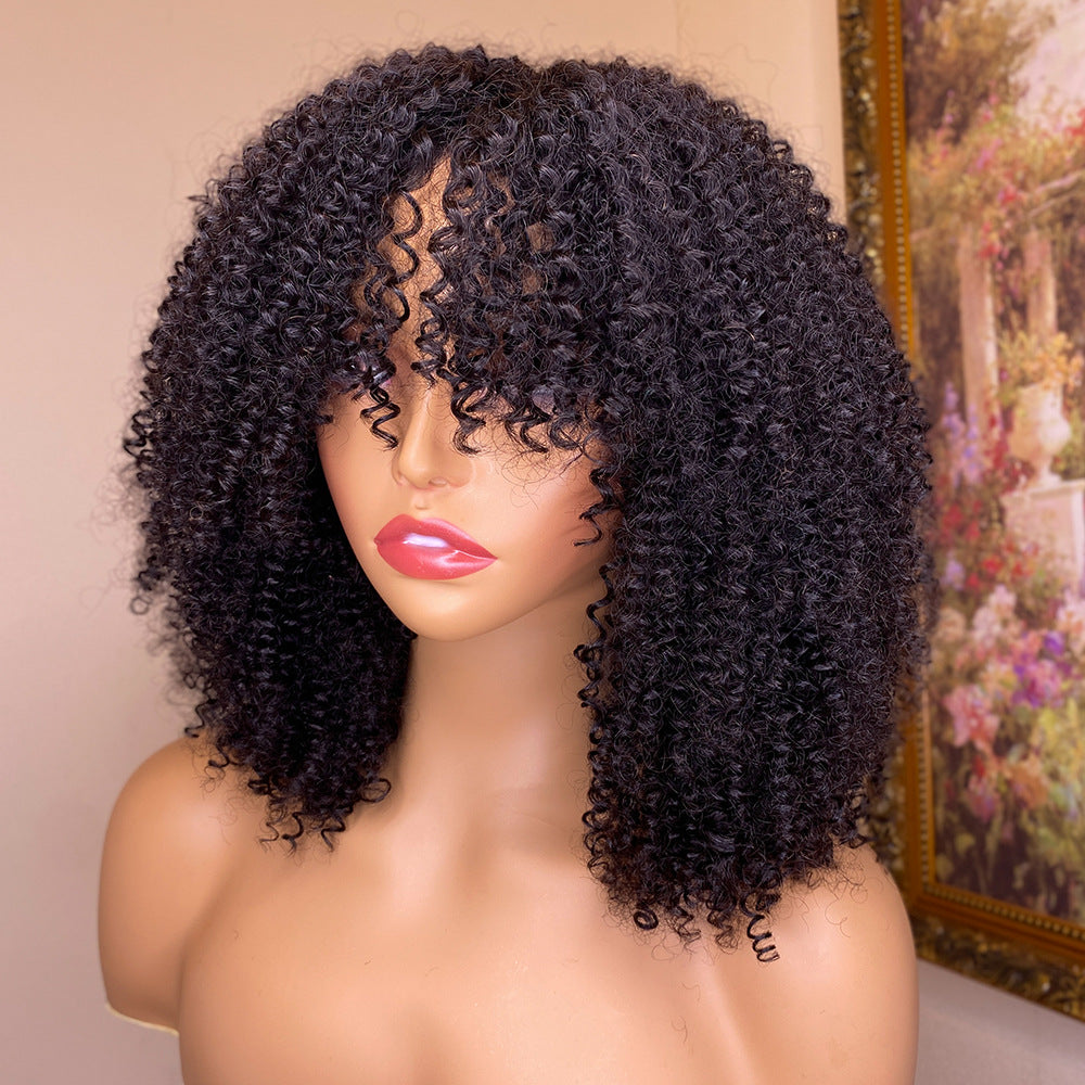 Kinky Curly With Bang Wig