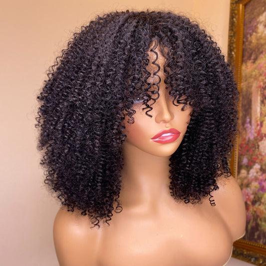 Kinky Curly With Bang Wig
