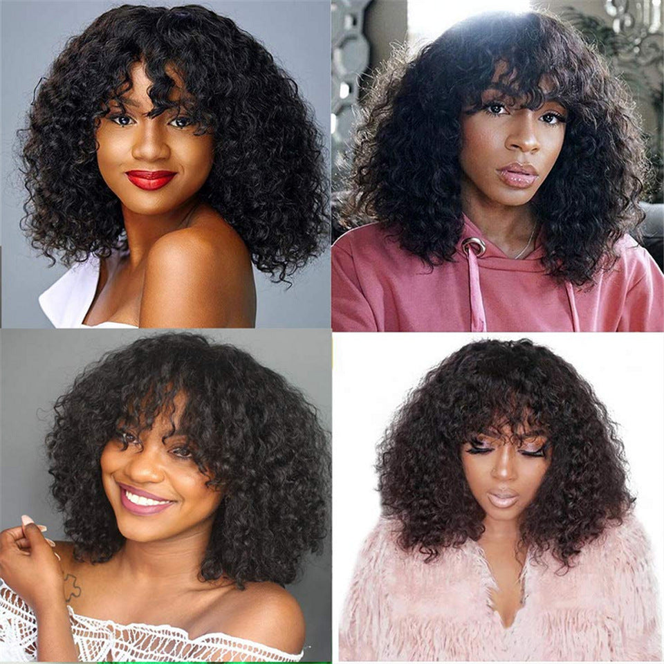 Kinky Curly With Bang Wig