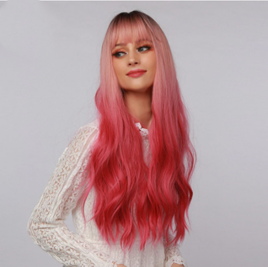 Red Cosplay Long Banged Wig
