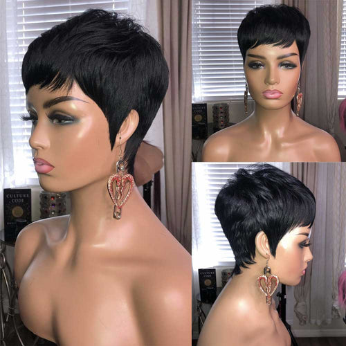 Blonde Short Pixie Cut Straight Silk Wig