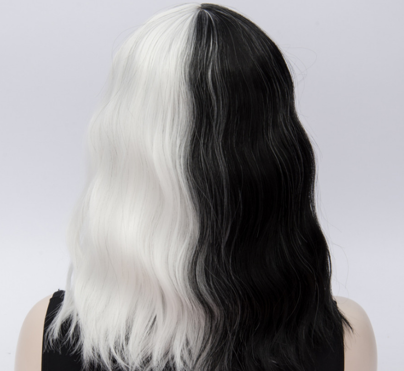Black And White Wavy Short Cosplay Wig