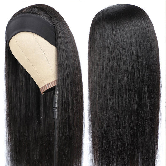 Long Straight Human Hair No Lace Headband Wig