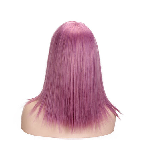 Purple Cosplay Straight Bangs Hair Wig