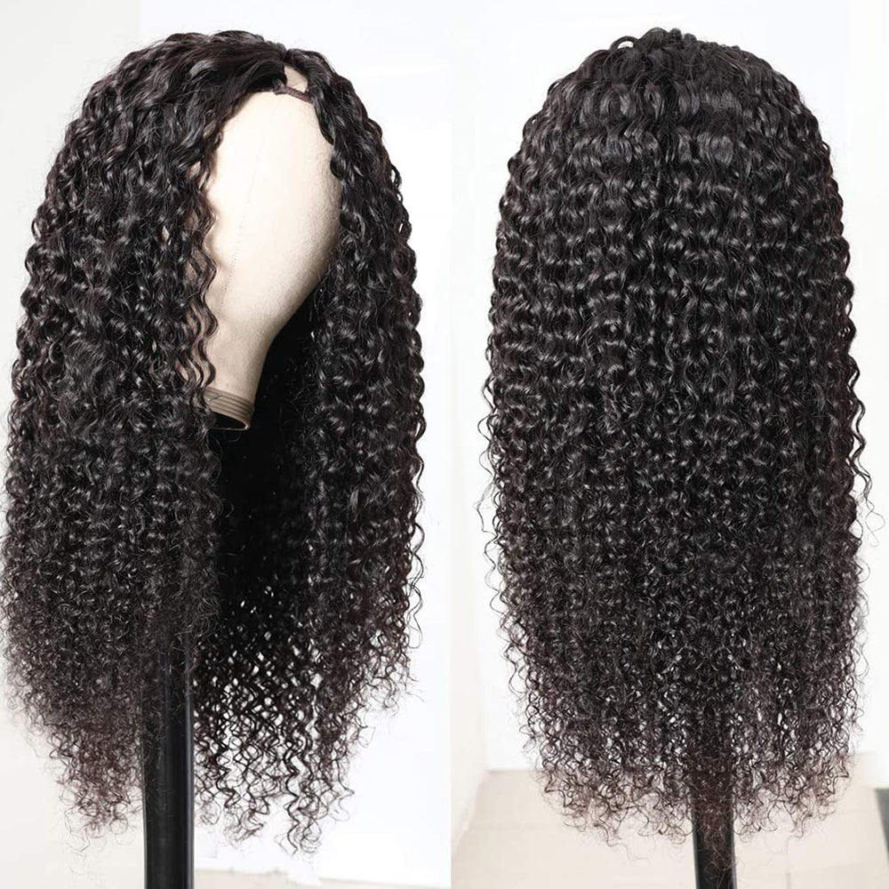 Long Kinky Curly Invisible Part Wig