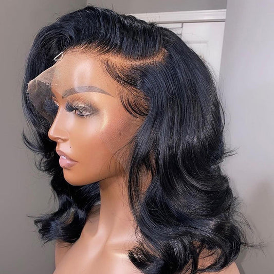 Short Wavy Brazilian Lace Front Bob Wigs