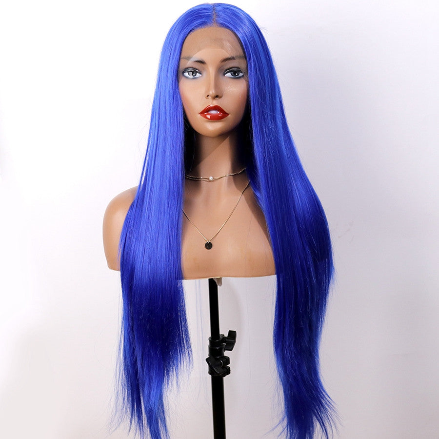 Blue Long Straight Wig