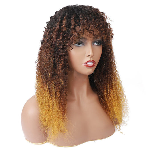 Three-color Kinky Curly Wig