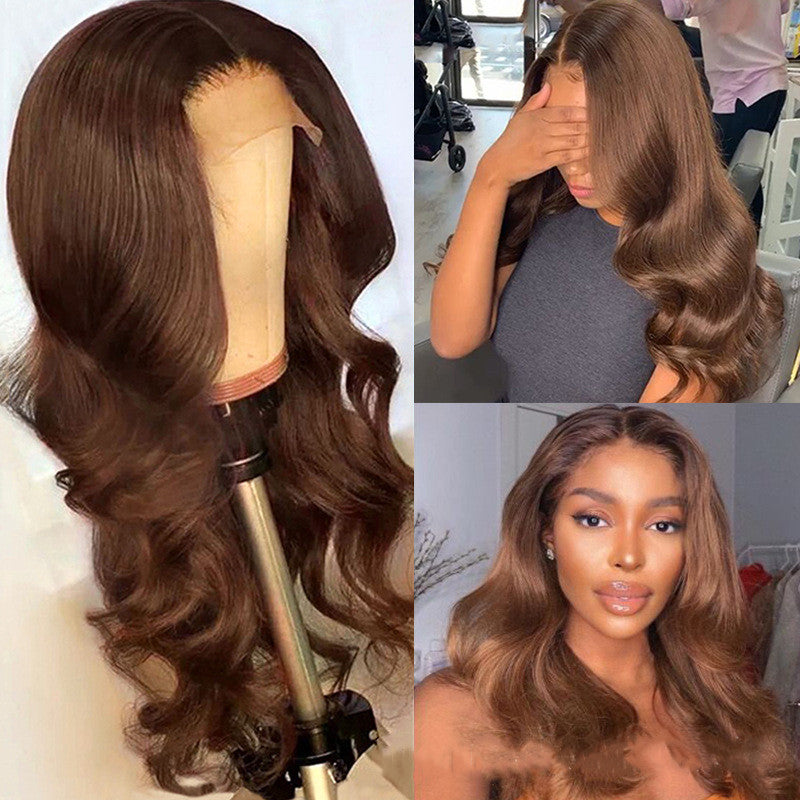 Straight Long Brown Human Hair Wig