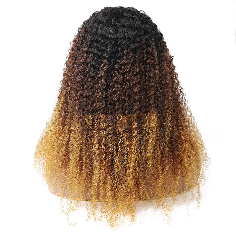 Three-color Kinky Curly Wig