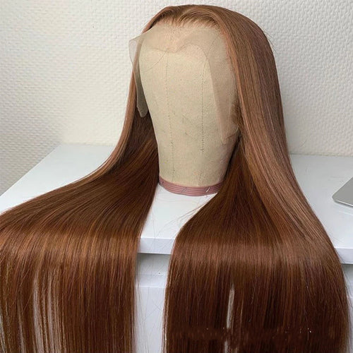Straight Long Brown Human Hair Wig
